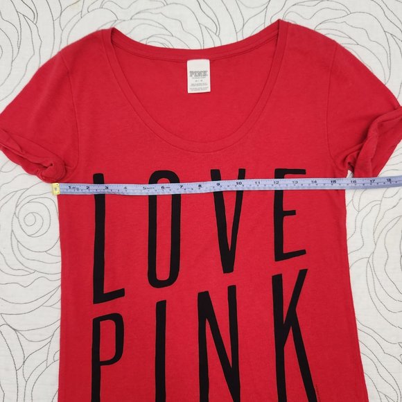 [M] Red/Pink "Love Pink" PINK Victoria's Secret Tee - Picture 4 of 7